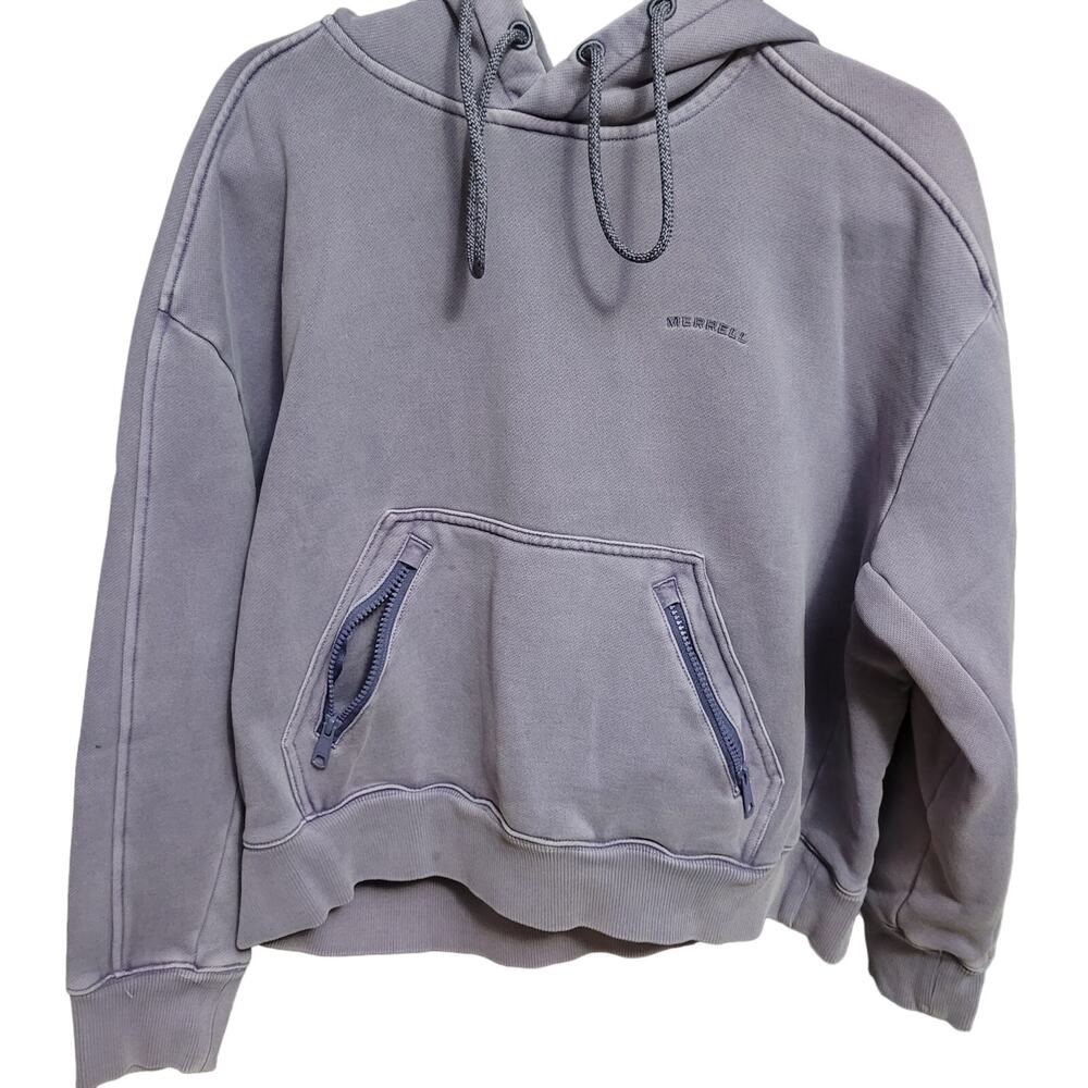 Merrell Size L Women's Purple Scout Crop Pullover Hooded Sweatshirt